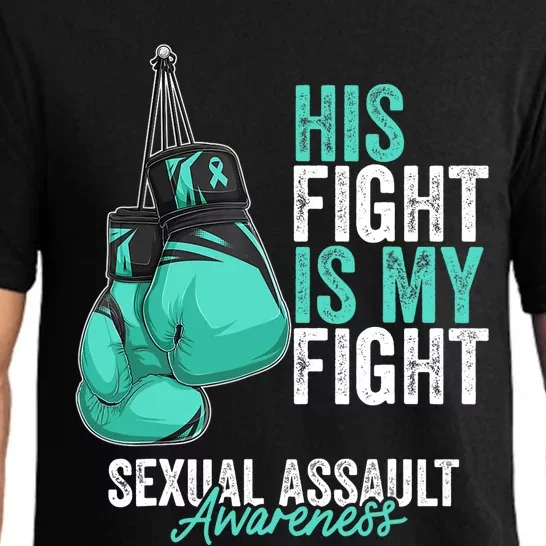 Sexual Assault Awareness Month Boxing Gloves Teal Ribbon Pajama Set