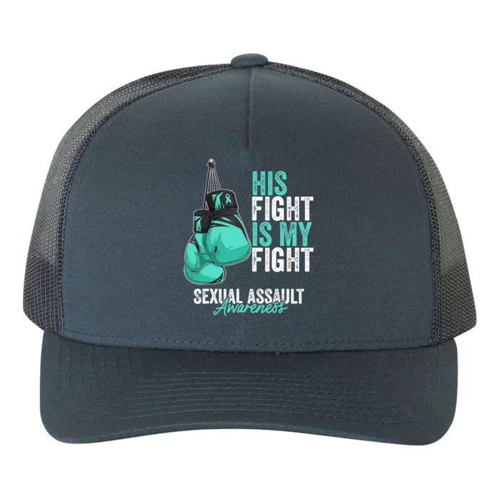 Sexual Assault Awareness Month Boxing Gloves Teal Ribbon Yupoong Adult 5-Panel Trucker Hat