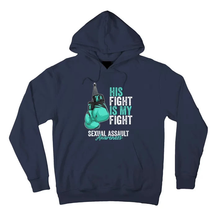 Sexual Assault Awareness Month Boxing Gloves Teal Ribbon Hoodie