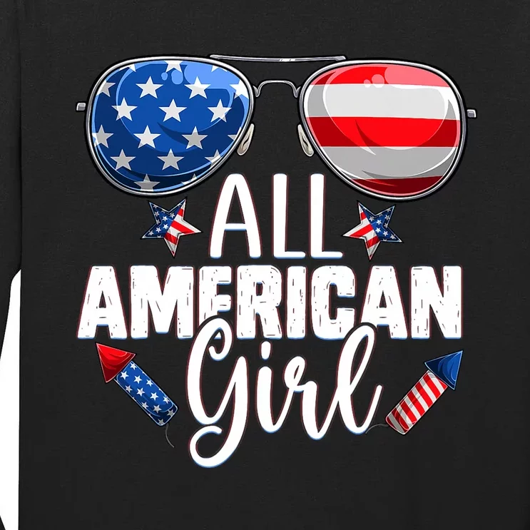 Sunglasses All American Girl 4th Of July Daughter Tall Long Sleeve T-Shirt