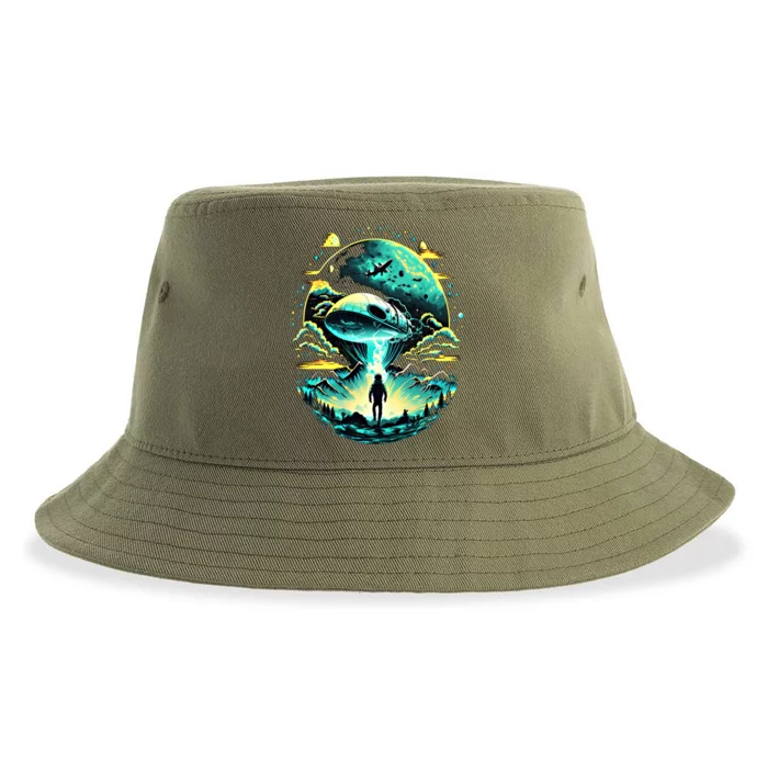 Space Astronaut Alien Abduction Astronomy Extraterrestrial Gift Sustainable Bucket Hat