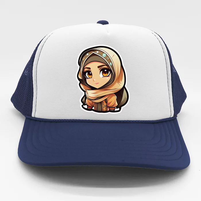 Seductive Anime Arab Hijab Head Scarf Beautiful Classic Trucker Hat