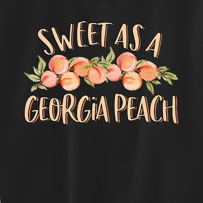 Sweet As A Georgia Peach Cute Funny Southern Georgia Girl Kids Sweatshirt