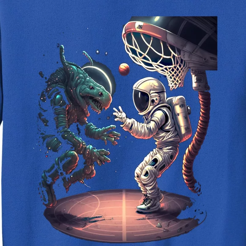 Space Astronaut Alien Playing Basketball Astronomy Space Gift Tall Sweatshirt