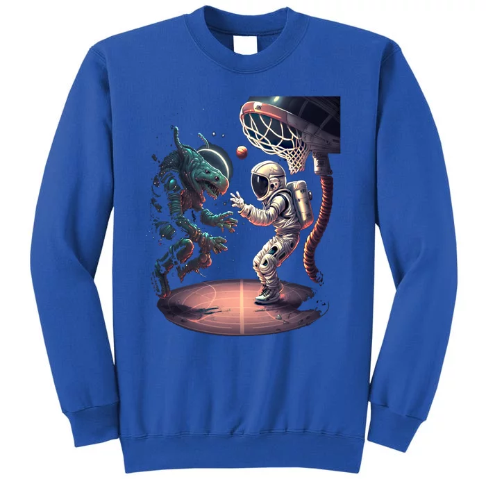 Space Astronaut Alien Playing Basketball Astronomy Space Gift Tall Sweatshirt