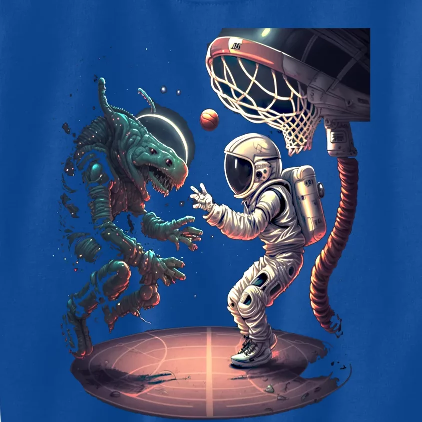 Space Astronaut Alien Playing Basketball Astronomy Space Gift Kids Sweatshirt