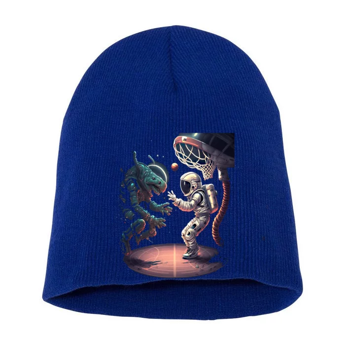 Space Astronaut Alien Playing Basketball Astronomy Space Gift Short Acrylic Beanie