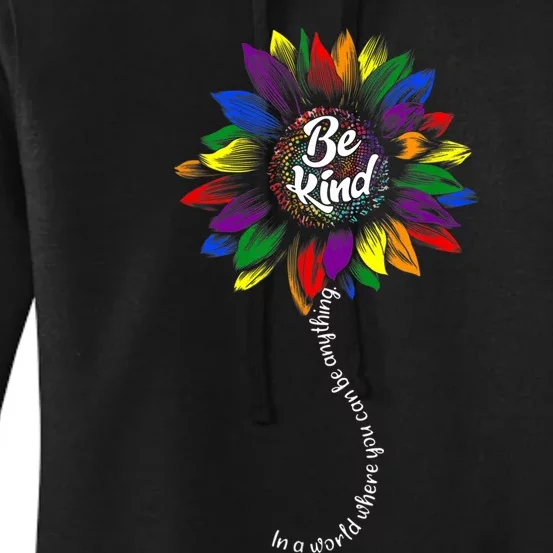 Sunflower Autism Awareness Be Kind Puzzle Mom Support Women's Pullover Hoodie