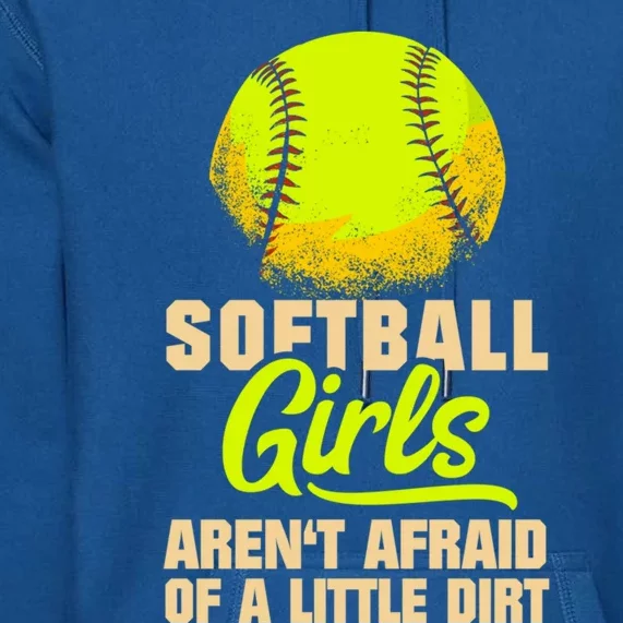 Softball Aren't Afraid Of A Little Dirt Sport Gift Premium Hoodie