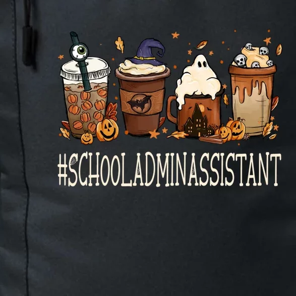 School Admin Assistant Horror Fall Coffee Halloween Pumpkin Gift Daily Commute Backpack