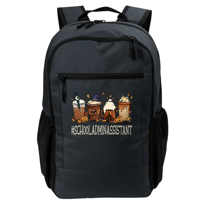 School Admin Assistant Horror Fall Coffee Halloween Pumpkin Gift Daily Commute Backpack