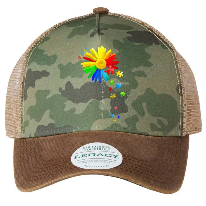 Sunflower Autism Awareness Be Kind Puzzle Mom Support kid Legacy Tie Dye Trucker Hat