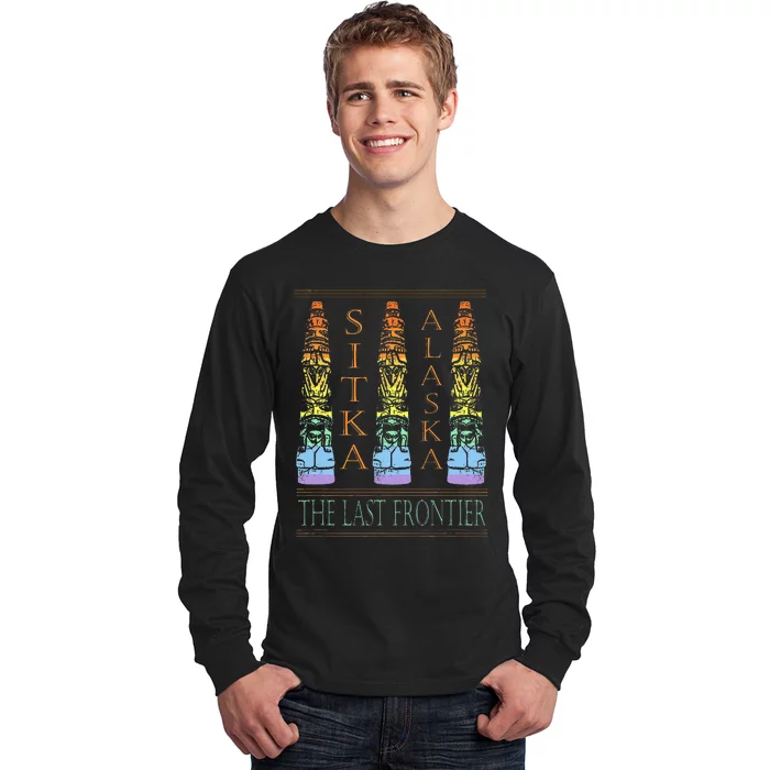 Sitka Alaska Ak Totem Design Long Sleeve Shirt