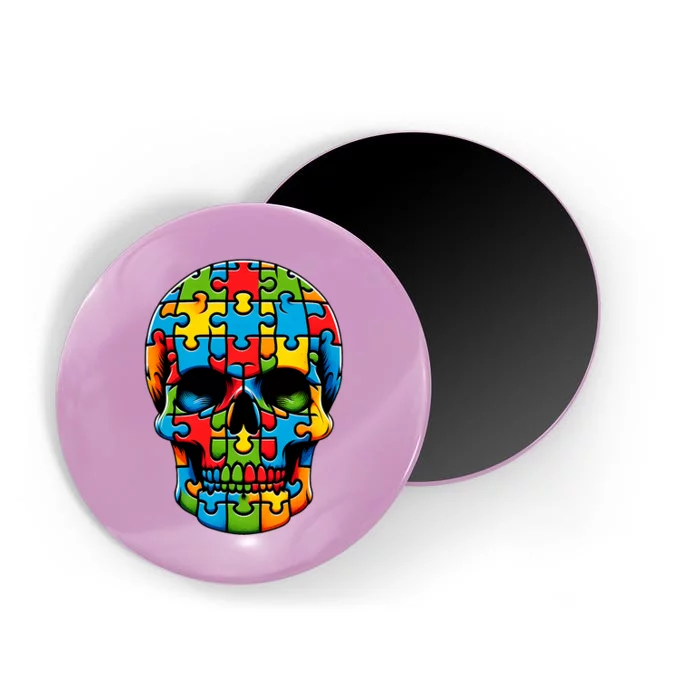 Skull Autism Awareness Autistic Supporter Magnet