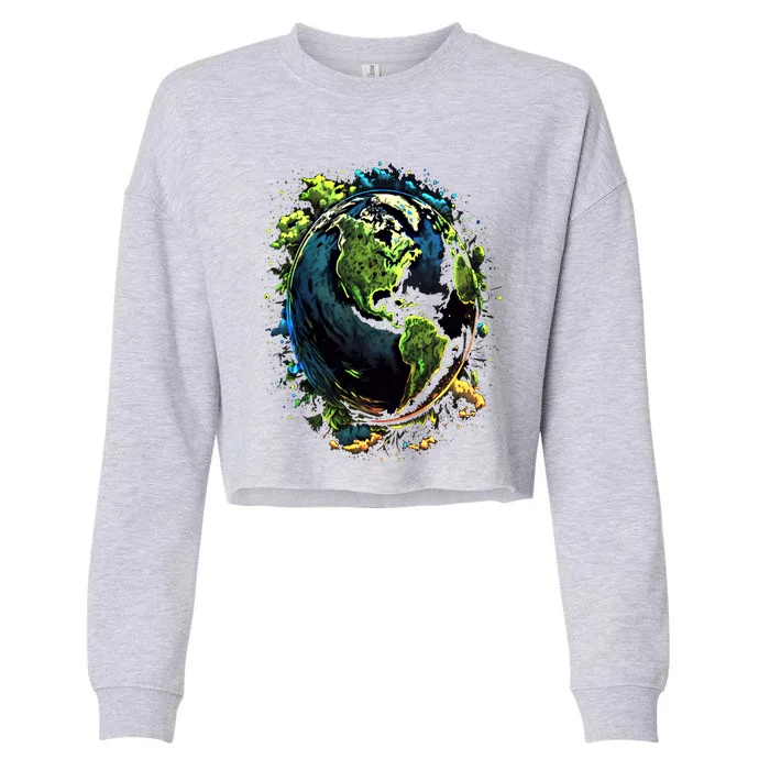 Space Astronaut Alien Astronomy Extraterrestrial Gift Cropped Pullover Crew