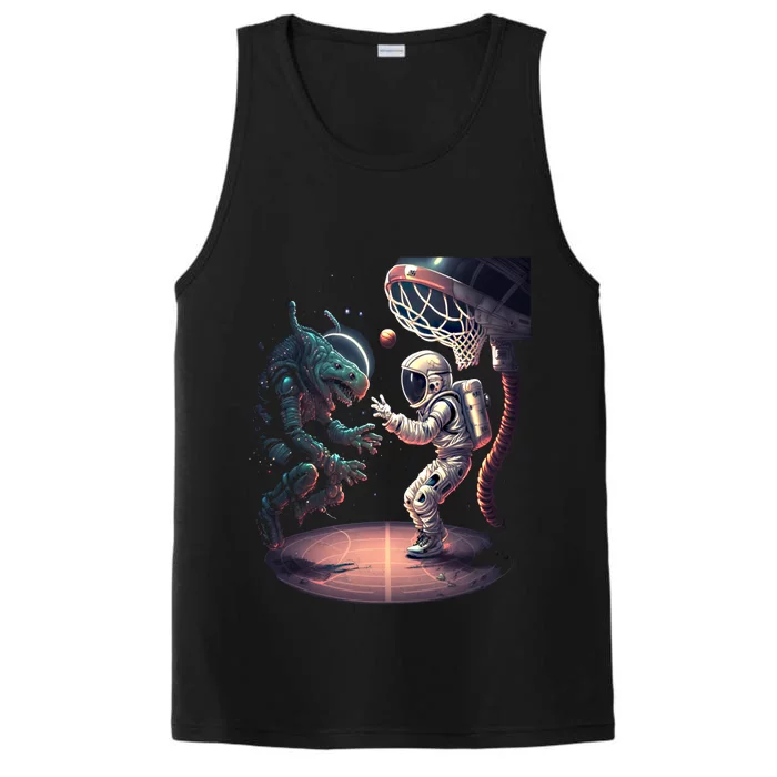 Space Astronaut Alien Playing Basketball Astronomy Space Gift Performance Tank