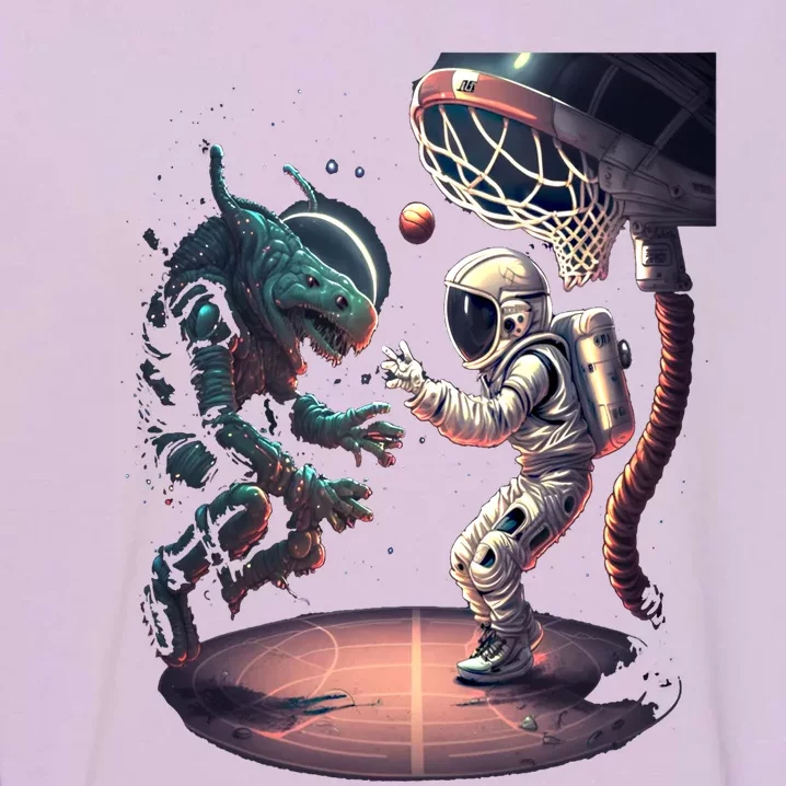 Space Astronaut Alien Playing Basketball Astronomy Space Gift Garment-Dyed Sweatshirt