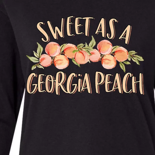 Sweet As A Georgia Peach Cute Funny Southern Georgia Girl Womens Cotton Relaxed Long Sleeve T-Shirt