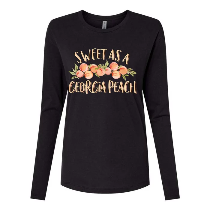 Sweet As A Georgia Peach Cute Funny Southern Georgia Girl Womens Cotton Relaxed Long Sleeve T-Shirt