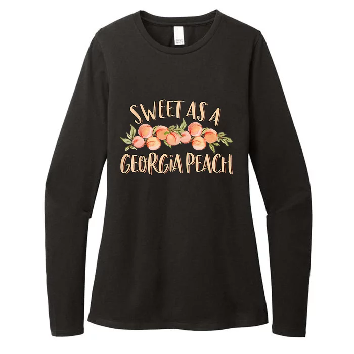 Sweet As A Georgia Peach Cute Funny Southern Georgia Girl Womens CVC Long Sleeve Shirt