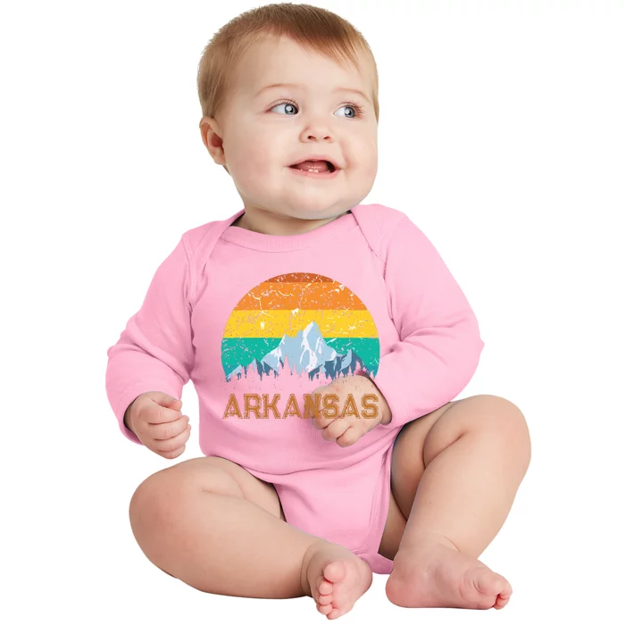 Sunset Arkansas Ar Souvenir Love Vintage State Outfit Baby Long Sleeve Bodysuit