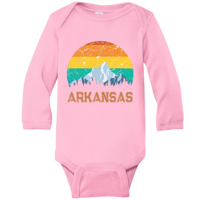 Sunset Arkansas Ar Souvenir Love Vintage State Outfit Baby Long Sleeve Bodysuit