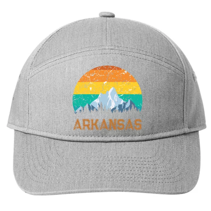 Sunset Arkansas Ar Souvenir Love Vintage State Outfit 7-Panel Snapback Hat