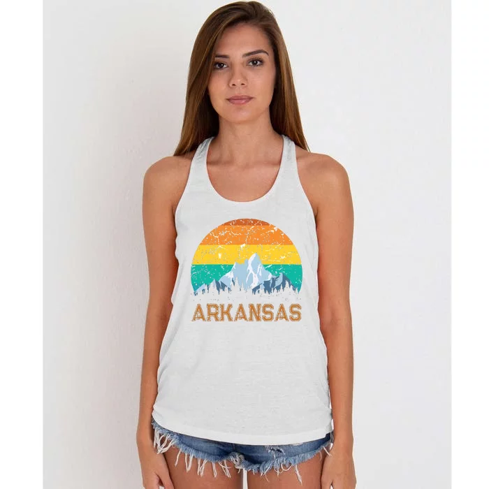 Sunset Arkansas Ar Souvenir Love Vintage State Outfit Women's Knotted Racerback Tank