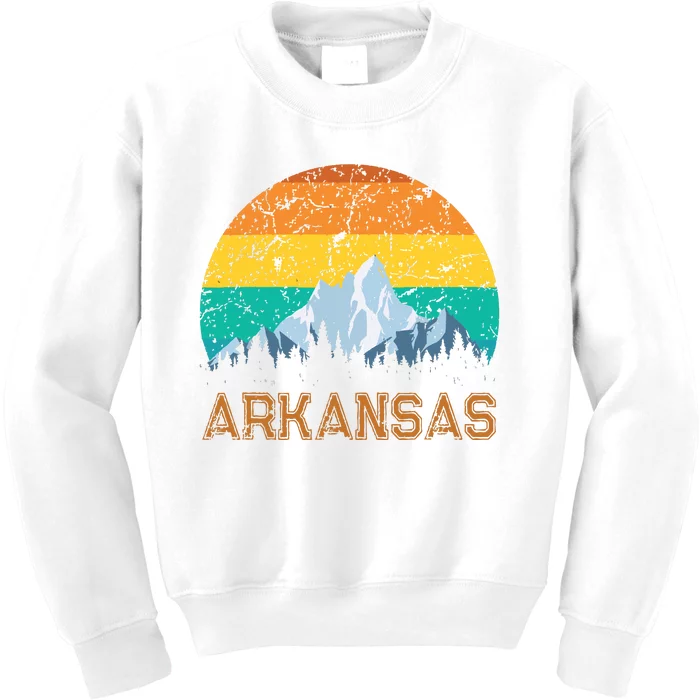 Sunset Arkansas Ar Souvenir Love Vintage State Outfit Kids Sweatshirt