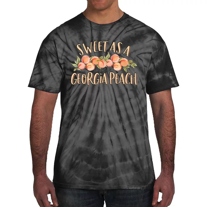 Sweet As A Georgia Peach Cute Funny Southern Georgia Girl Tie-Dye T-Shirt