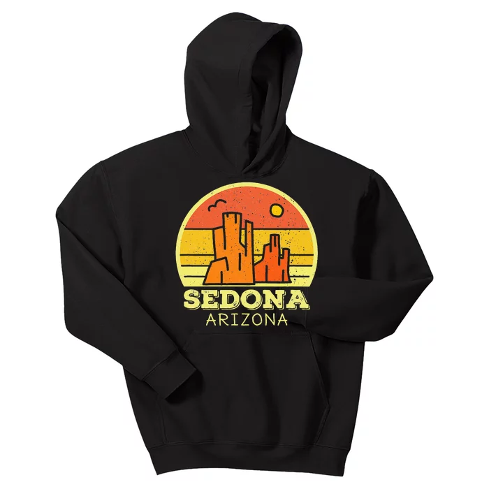 Sedona Arizona AZ Vintage Sunset Desert Camping Hiking Kids Hoodie