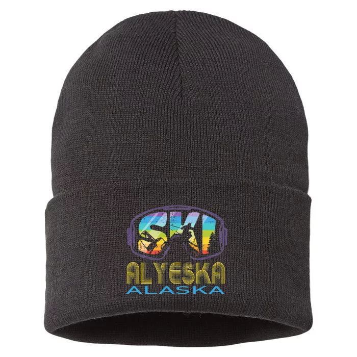 Ski Alyeska Alaska Skiing Vacation Sustainable Knit Beanie