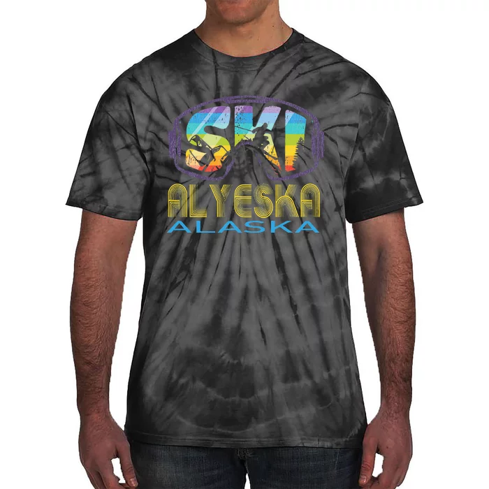 Ski Alyeska Alaska Skiing Vacation Tie-Dye T-Shirt