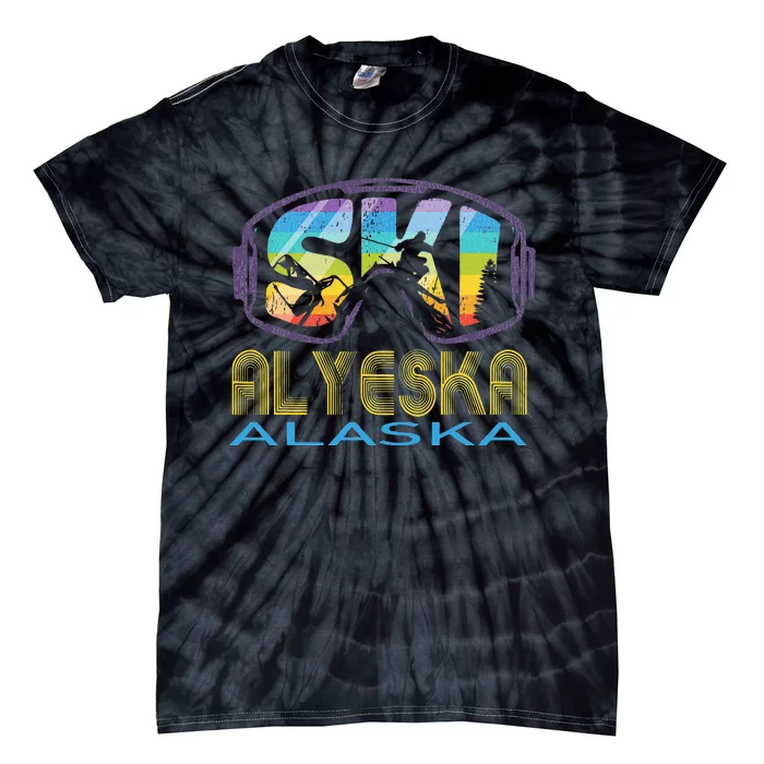 Ski Alyeska Alaska Skiing Vacation Tie-Dye T-Shirt