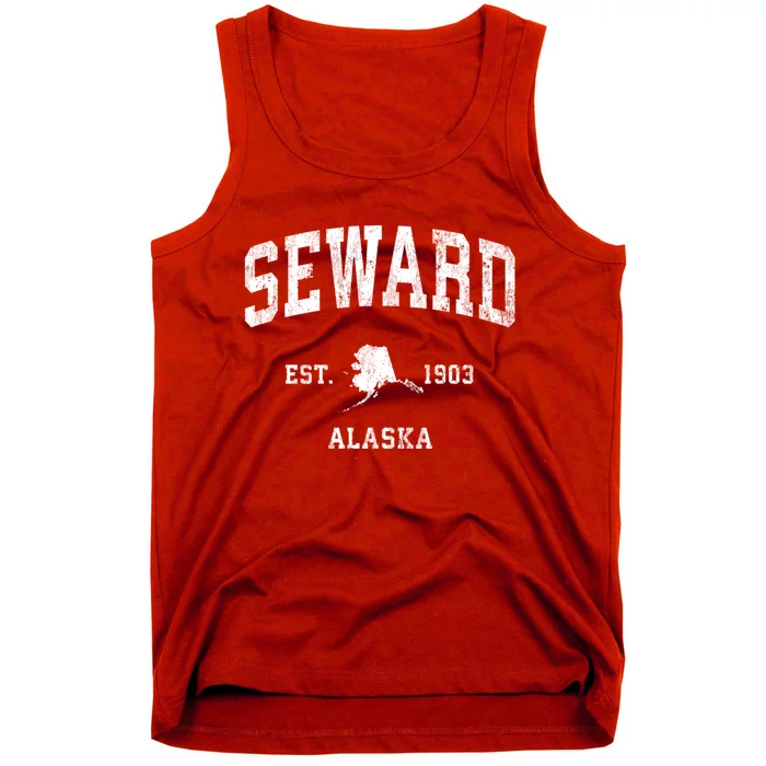 Seward Alaska Ak Vintage Athletic Black Sports Tank Top