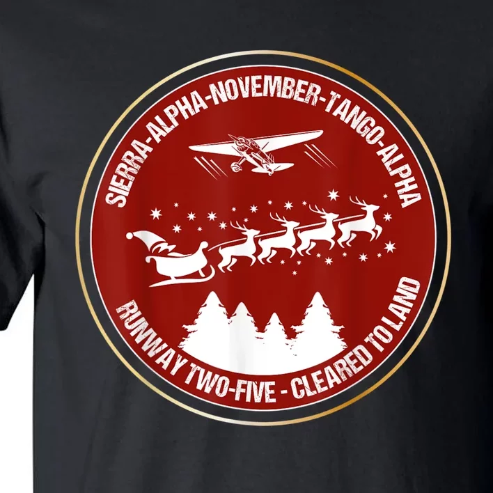 Santa Airlines Aviation Holiday Retro Pilot Christmas Tall T-Shirt