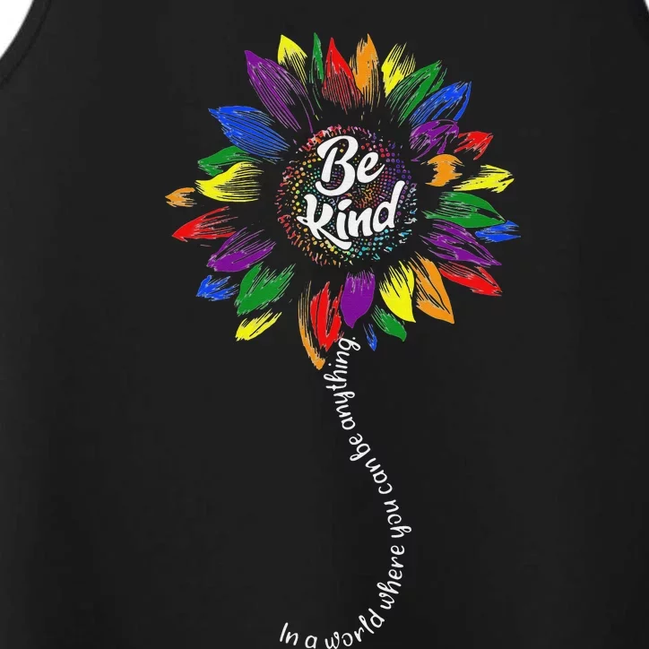 Sunflower Autism Awareness Be Kind Puzzle Mom Support Performance Tank