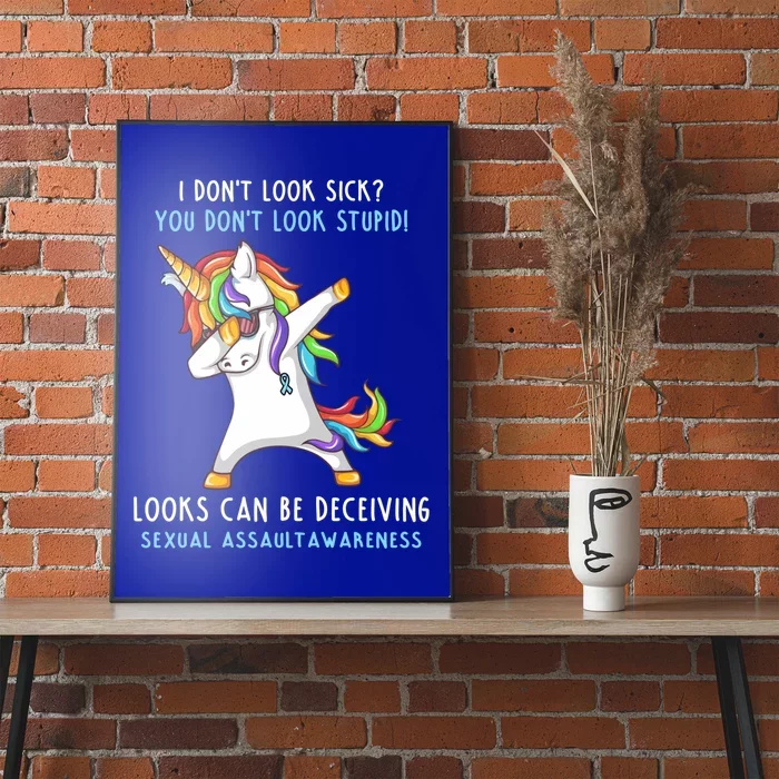 Sexual Assault Awareness Dabbing Unicorn Ribbon Gift Poster