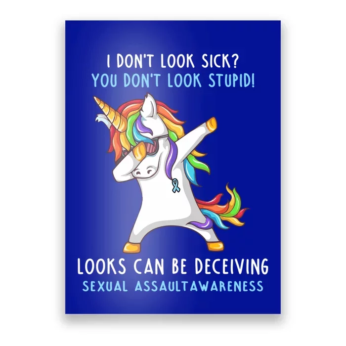 Sexual Assault Awareness Dabbing Unicorn Ribbon Gift Poster