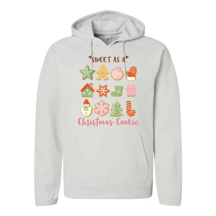 Sweet As A Christmas Cookie Cute Holiday Performance Fleece Hoodie