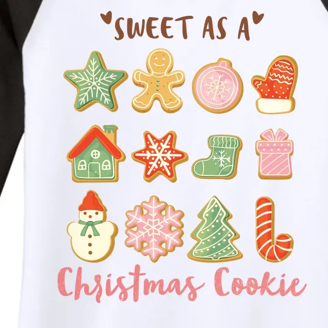 Sweet As A Christmas Cookie Cute Holiday Women's Tri-Blend 3/4-Sleeve Raglan Shirt