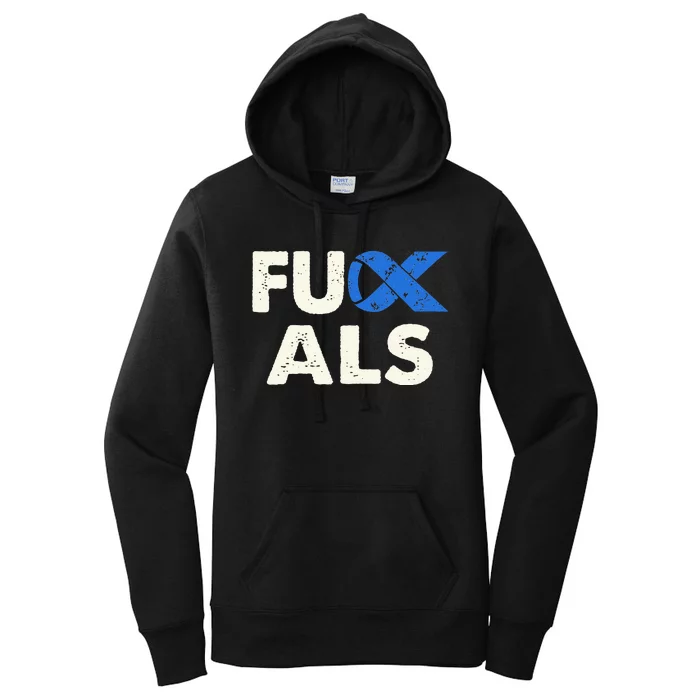 Support ALS Awareness Month Costume Blue Ribbon Women's Pullover Hoodie