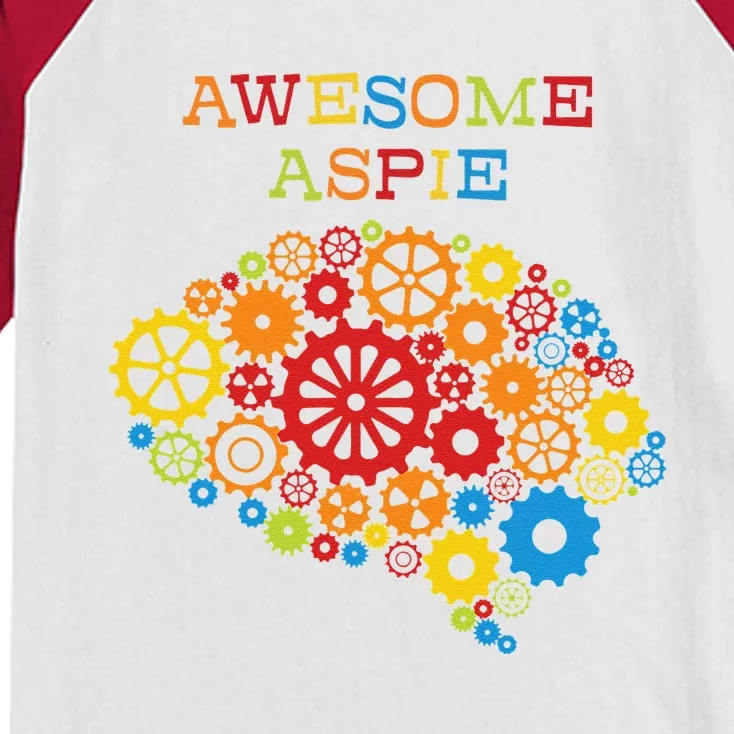 Steampunk Awesome Aspie Brain Autism Awareness Kids Colorblock Raglan Jersey