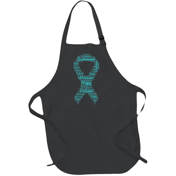 Sexual Assault And Violence Awareness Month Teal Ribbon Full-Length Apron With Pocket