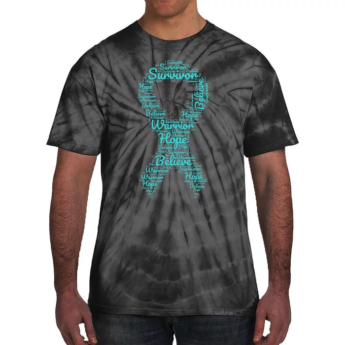 Sexual Assault And Violence Awareness Month Teal Ribbon Tie-Dye T-Shirt