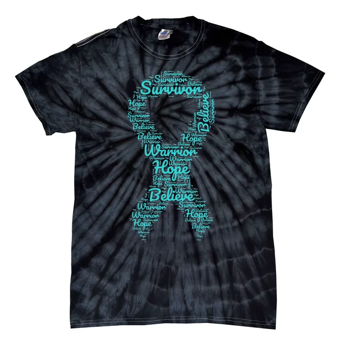 Sexual Assault And Violence Awareness Month Teal Ribbon Tie-Dye T-Shirt