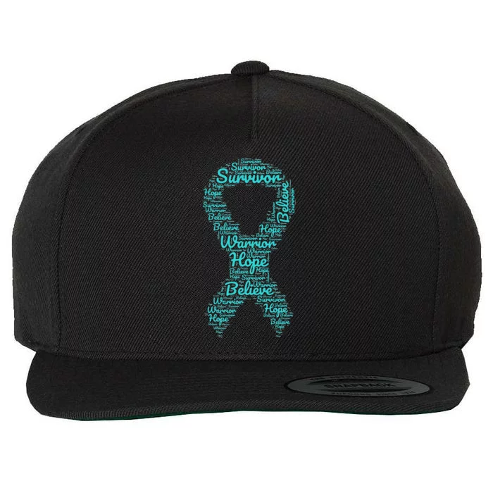 Sexual Assault And Violence Awareness Month Teal Ribbon Wool Snapback Cap