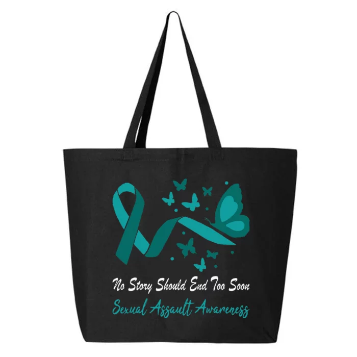 Sexual Assault Awareness Butterfly Support Teal Ribbon 25L Jumbo Tote