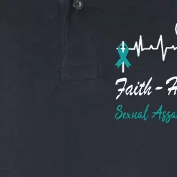 Sexual Assault Awareness Christian Cross Support Teal Ribbon Softstyle Adult Sport Polo