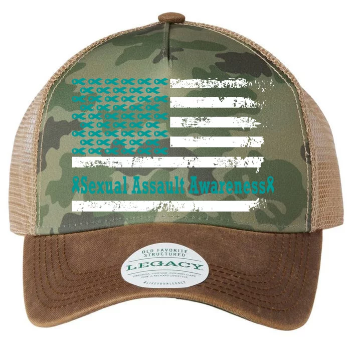 Sexual Assault Awareness Usa Flag American Support Teal Gift Legacy Tie Dye Trucker Hat